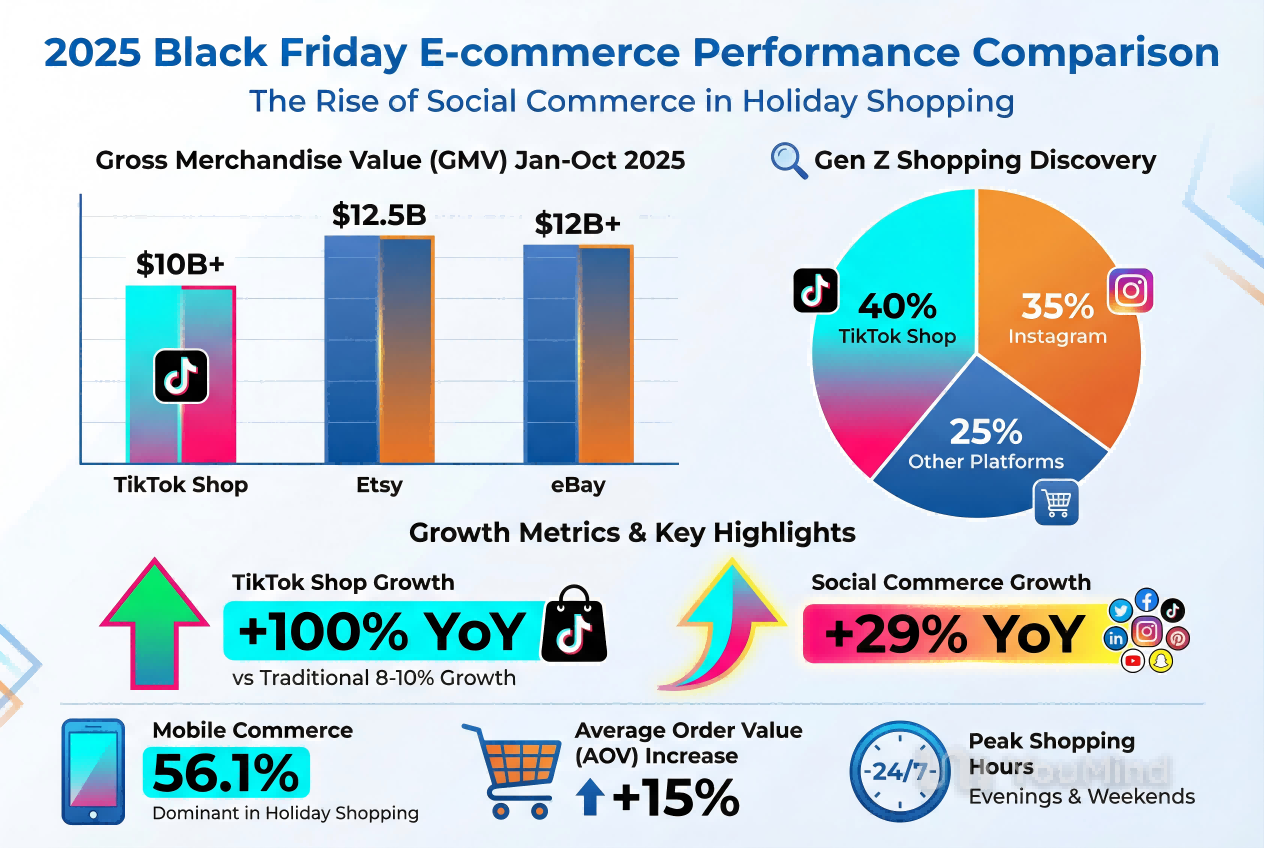 2025黑五电商平台销售数据对比：TikTok Shop崛起